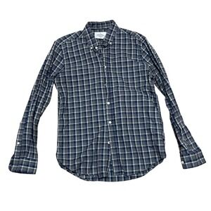 Portuguese Flannel Men's M Old Style Wisdom Grey Navy Plaid Button Down Shirt